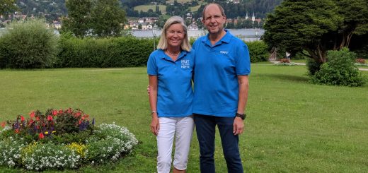 Heidi Rauch und Peter Herrchen in der Medical Park-Klinik St. Hubertus in Bad Wiessee am Tegernsee: kurz vor dem Video-Dreh